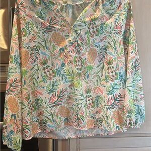 Charlie Paige Multicolor Tropical Print Blouse